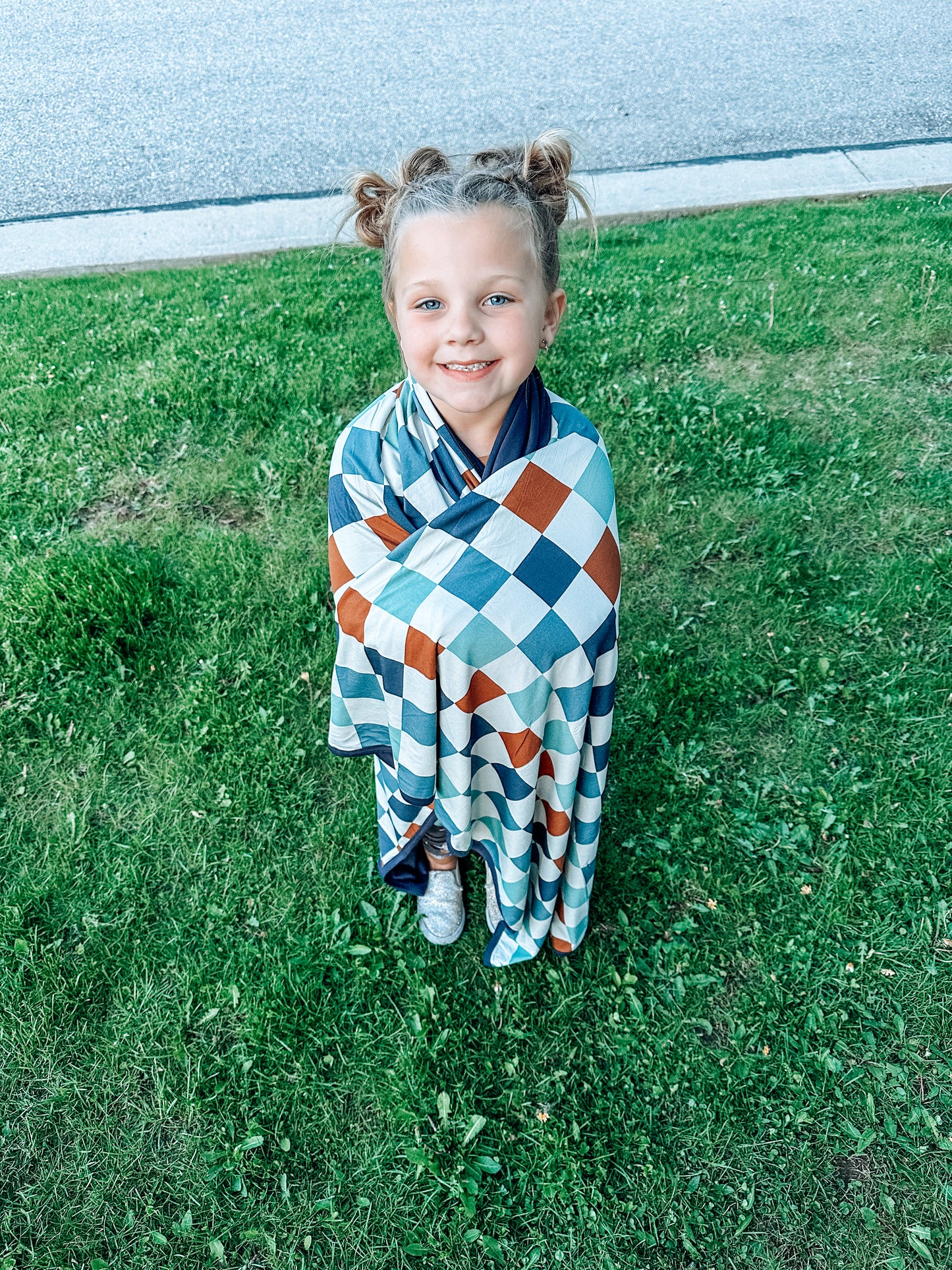 Midnight checkered blanket