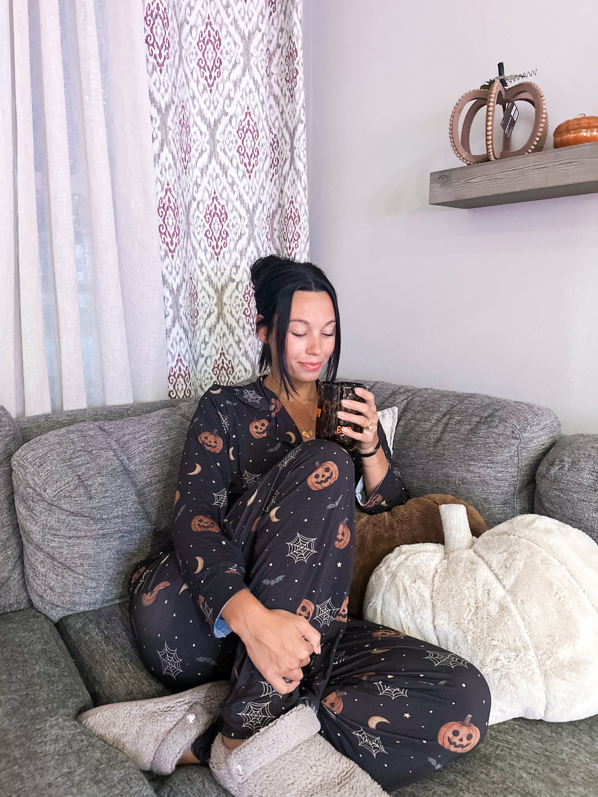 Midnight pumpkin patch matching women's set