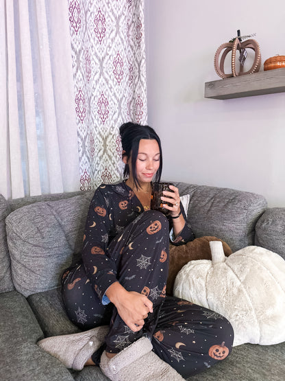 Midnight pumpkin patch matching women's set