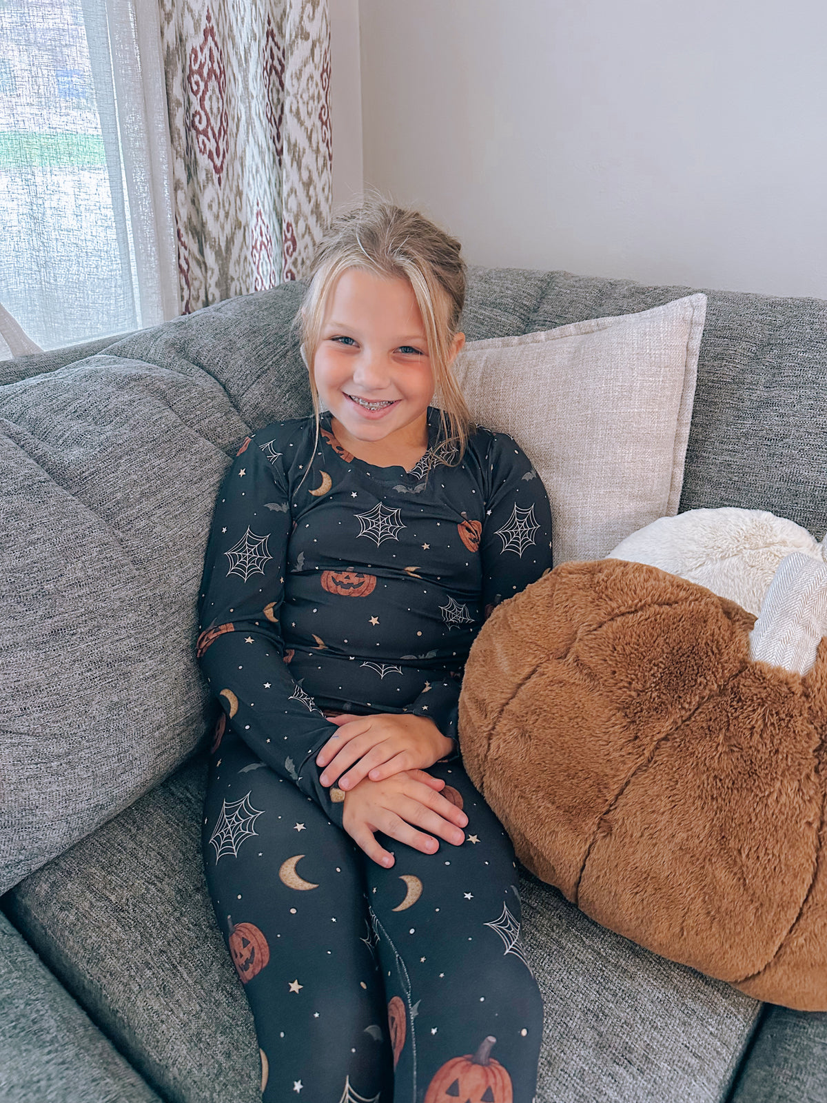 Midnight pumpkin patch kids 2 piece set