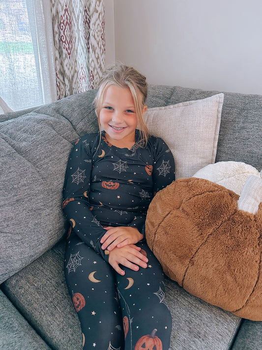 Midnight pumpkin patch kids 2 piece set